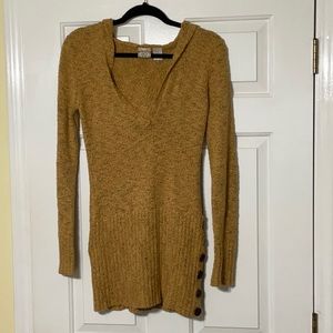 BKE Slim fit Mustard Large hooded sweater